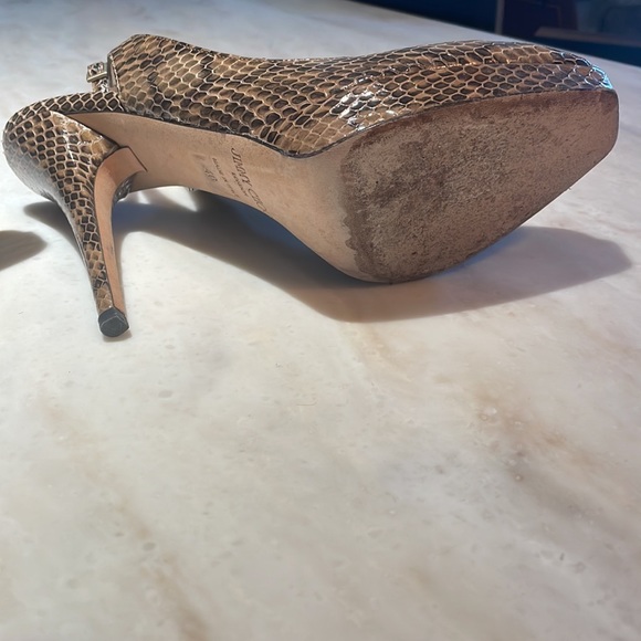 Jimmy Choo Slingback Peep toe Snakeskin Stilettos. Size 40 - Picture 7 of 9